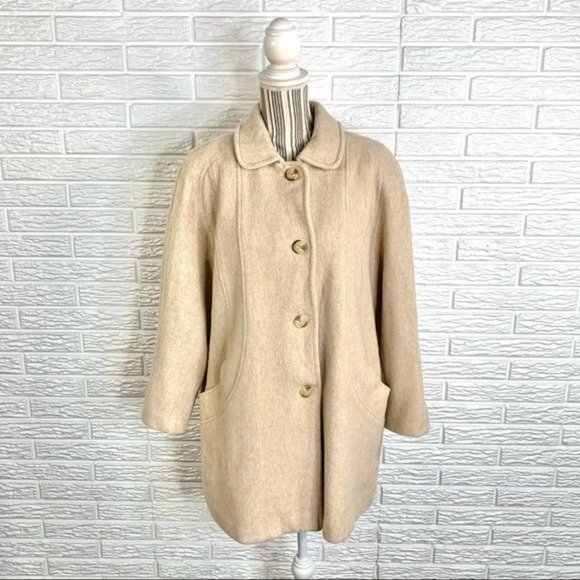 Vintage Jackets & Blazers - Vintage Herman Kaye Cream Wool Coat